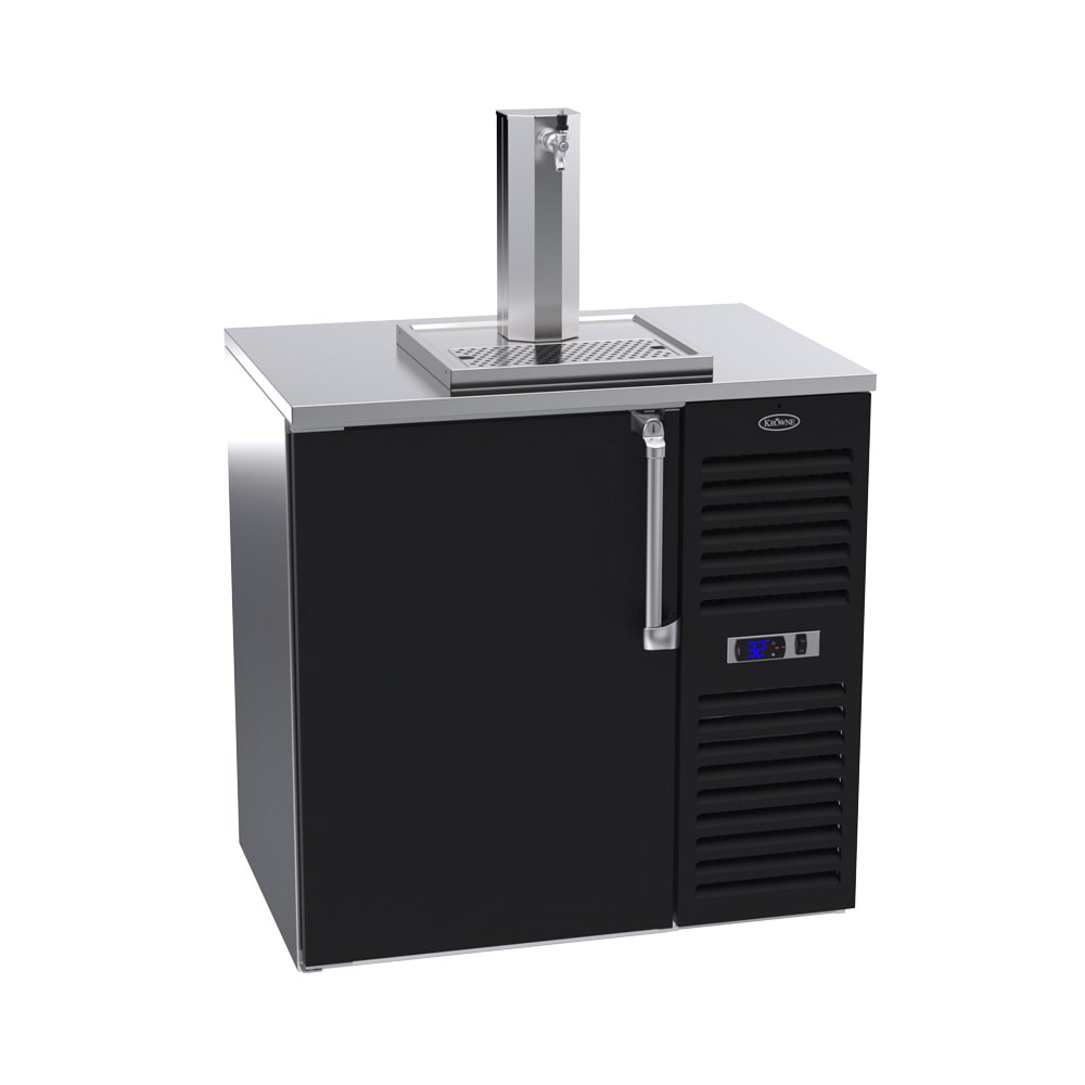 Krowne DB36R-BSS 36" Black 1-Door Draft Beer Dispenser with 1 Tower and 1 Tap