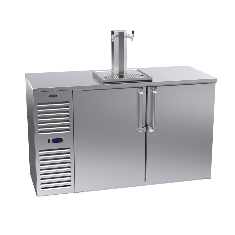 Krowne DB60L-SSS 60" Stainless Steel 2-Door Draft Beer Dispenser with 1 Tower and 2 Taps