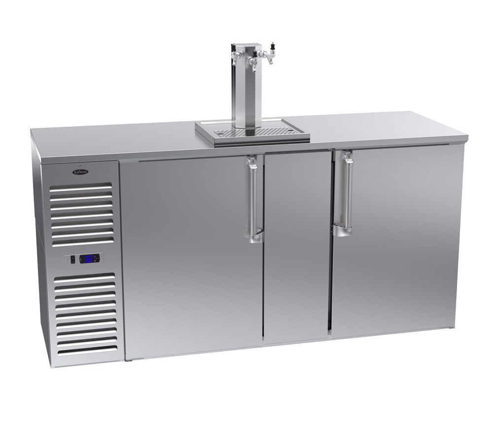 Krowne DB72L-SSS 72" Stainless Steel 2-Door Draft Beer Dispenser with 1 Tower and 3 Taps