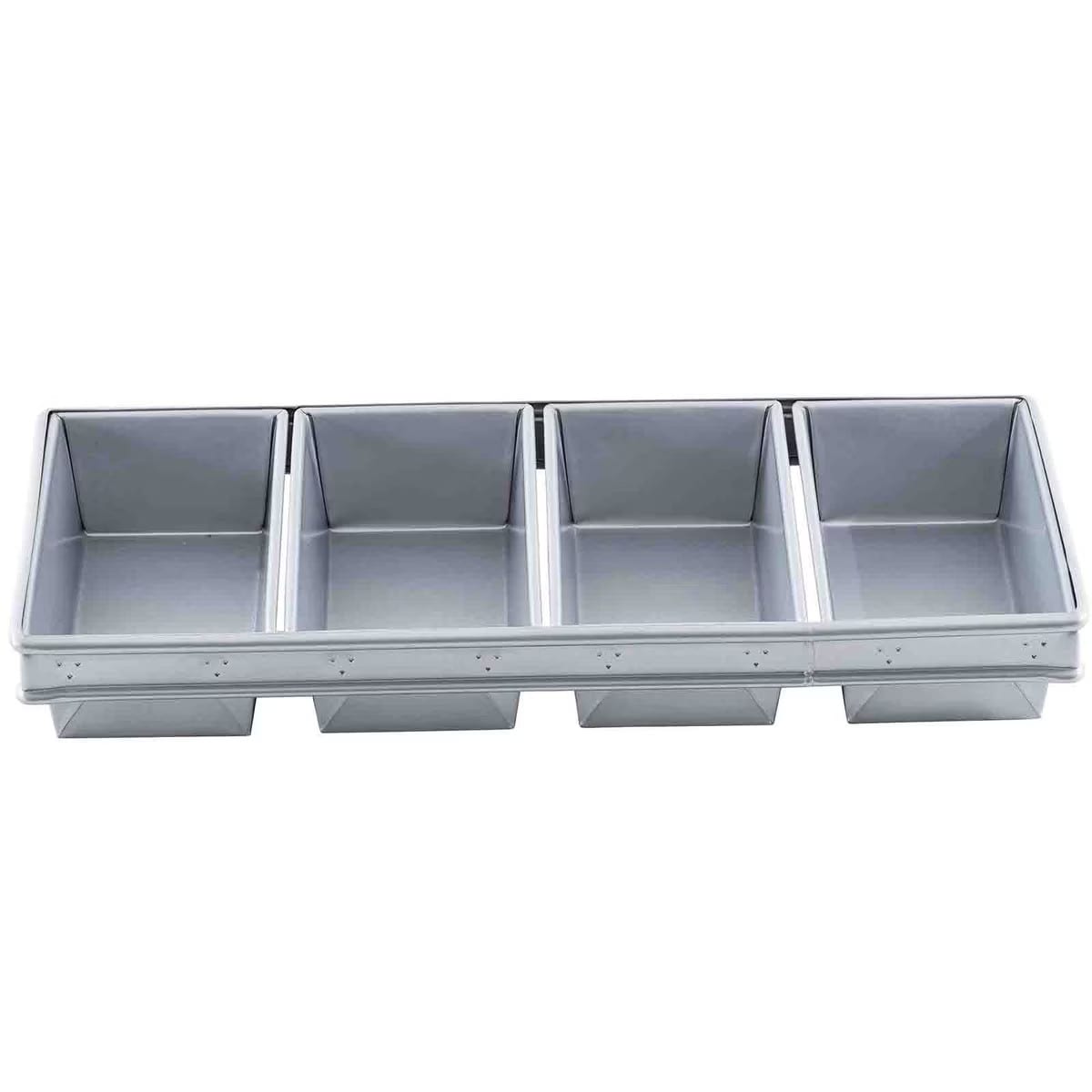 Tablecraft 12488 4-Loaf Non-Stick Strapped Bread Pan, 22" x 10", Aluminized Steel