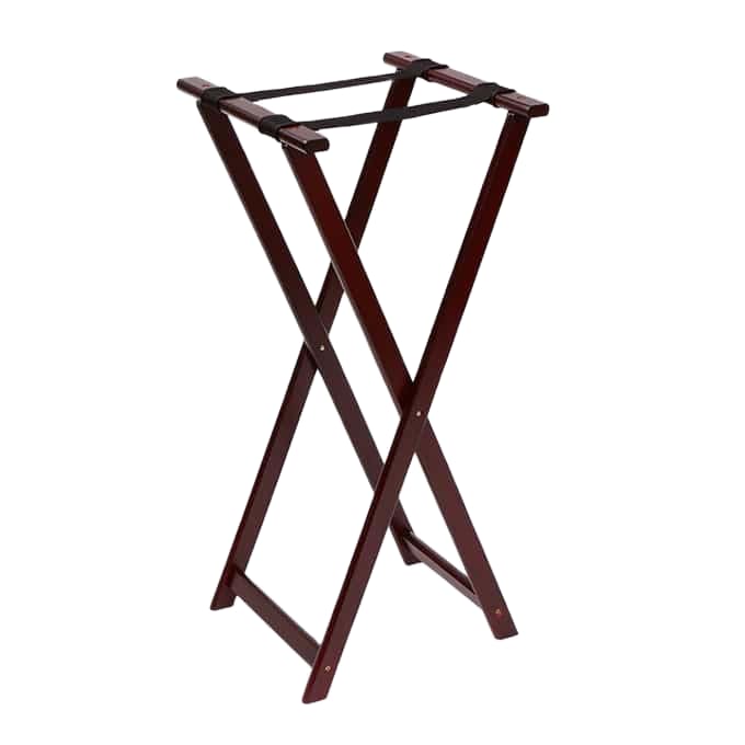 American Metalcraft WTSM38 Mahogany Tray Stand, 18"L x 18"W x 38"H