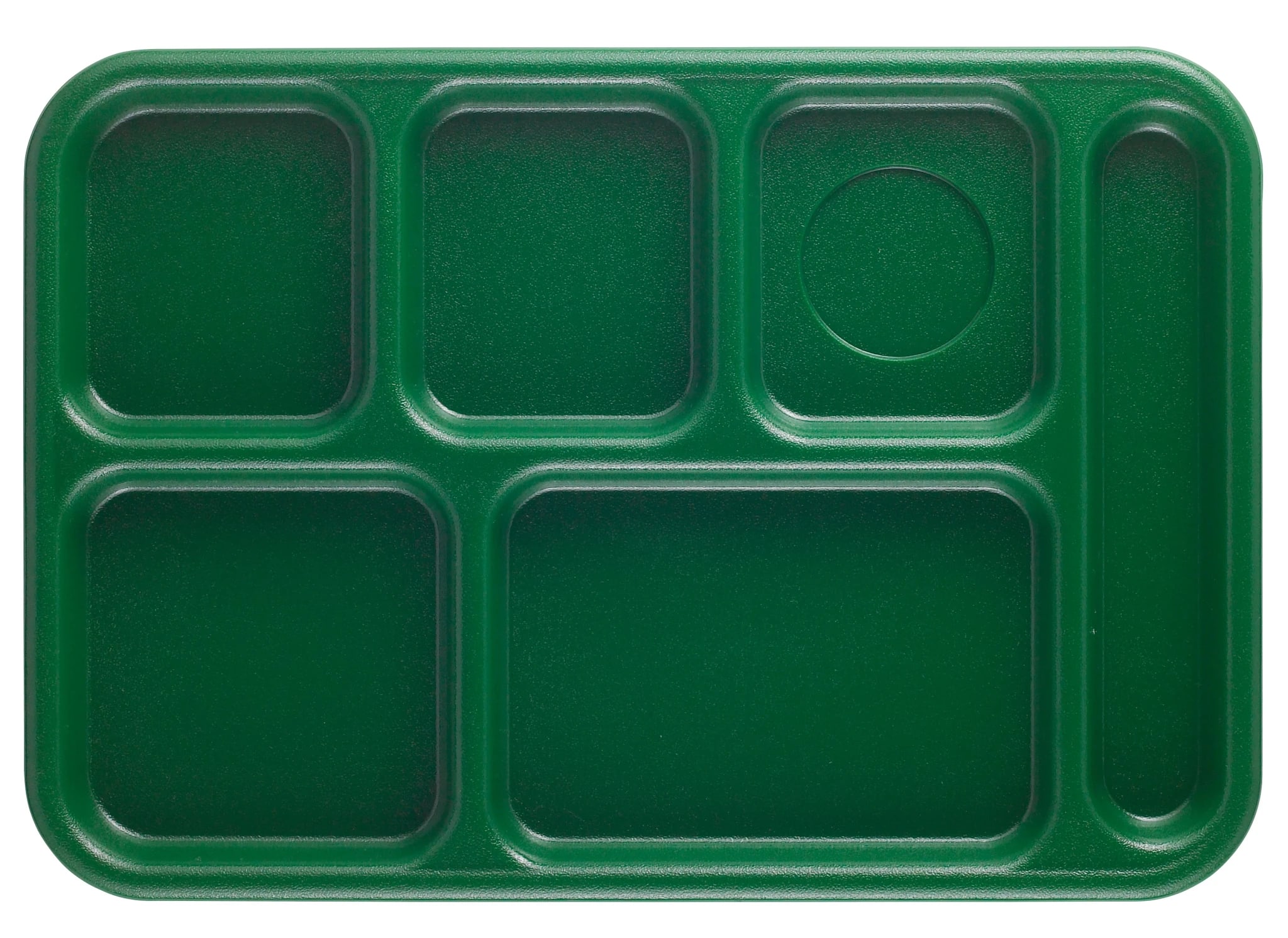 Cambro 10146CW119 Camwear® 6-Compartment School Tray, Sherwood Green