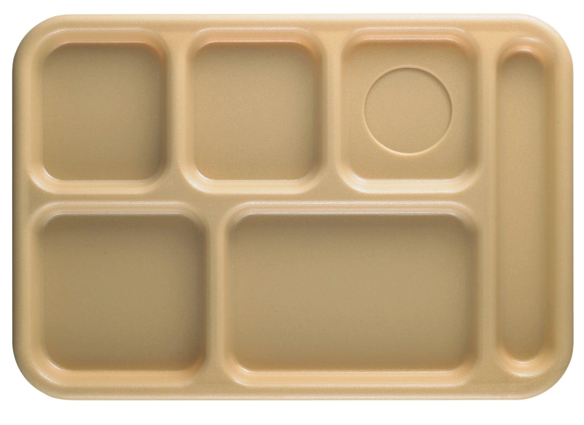Cambro 10146CW133 Camwear® 6-Compartment School Tray, Beige