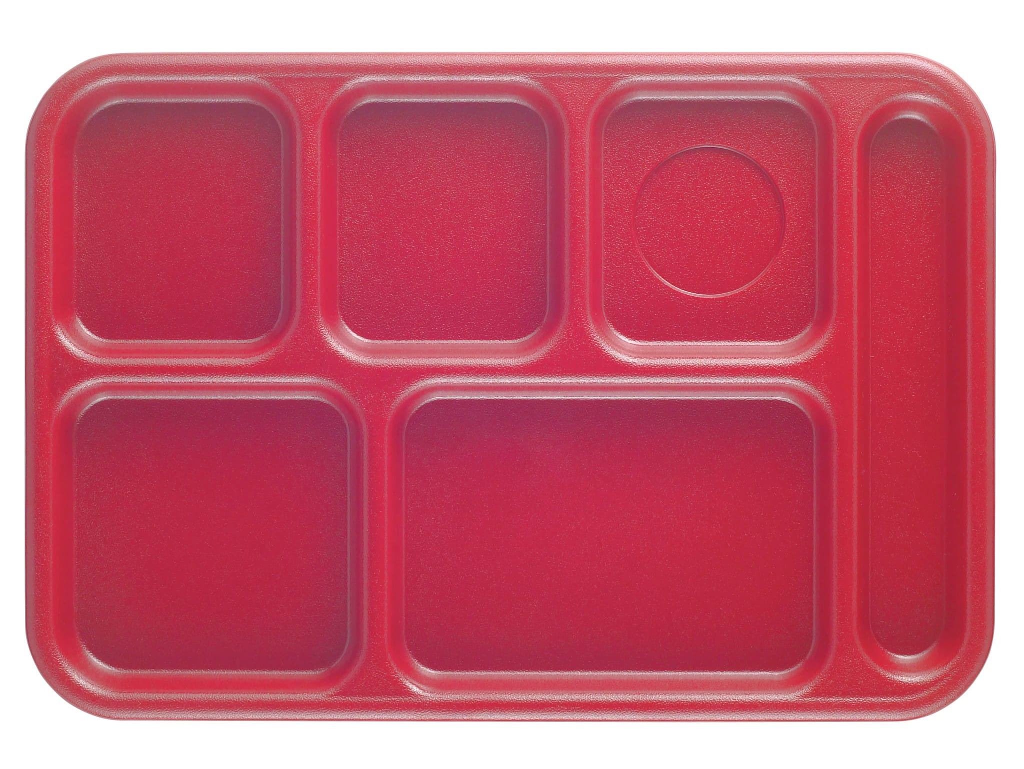 Cambro BCT1014163 Budget 6-Compartment School Tray, Red