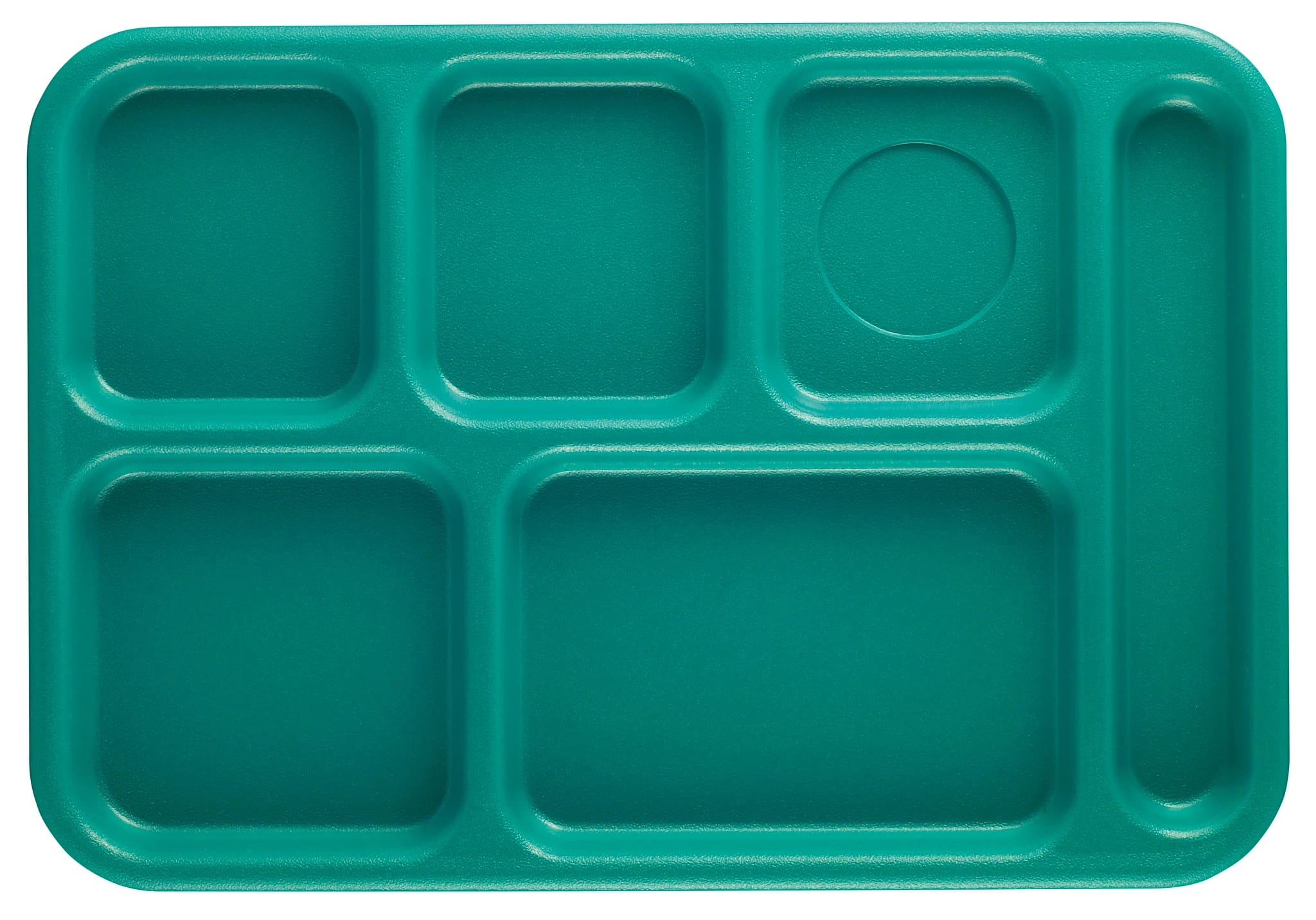 Cambro BCT1014414 Budget 6-Compartment School Tray, Teal