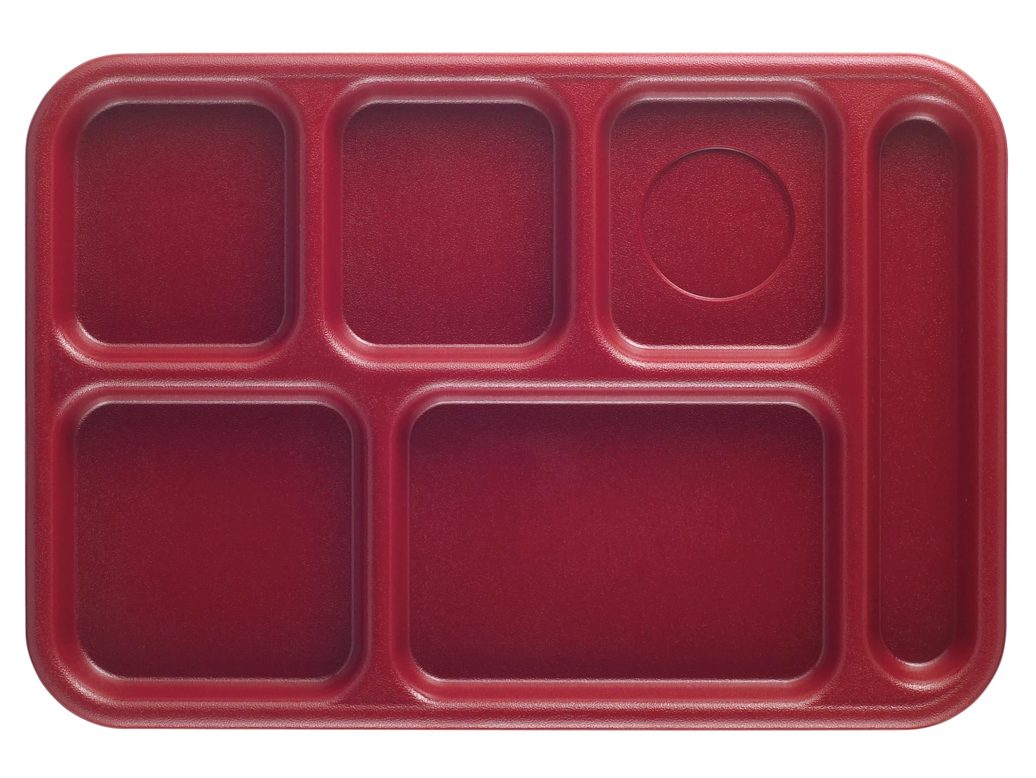 Cambro BCT1014416 Budget 6-Compartment School Tray, Cranberry