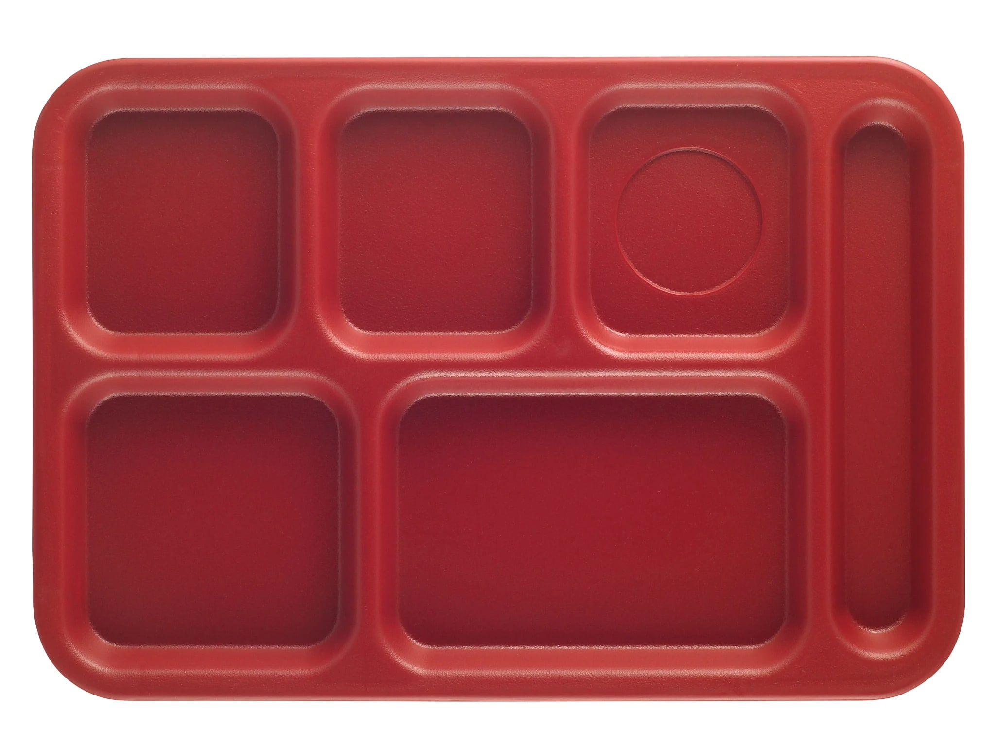 Cambro PS1014416 Penny-Saver 6-Compartment School Tray, Cranberry