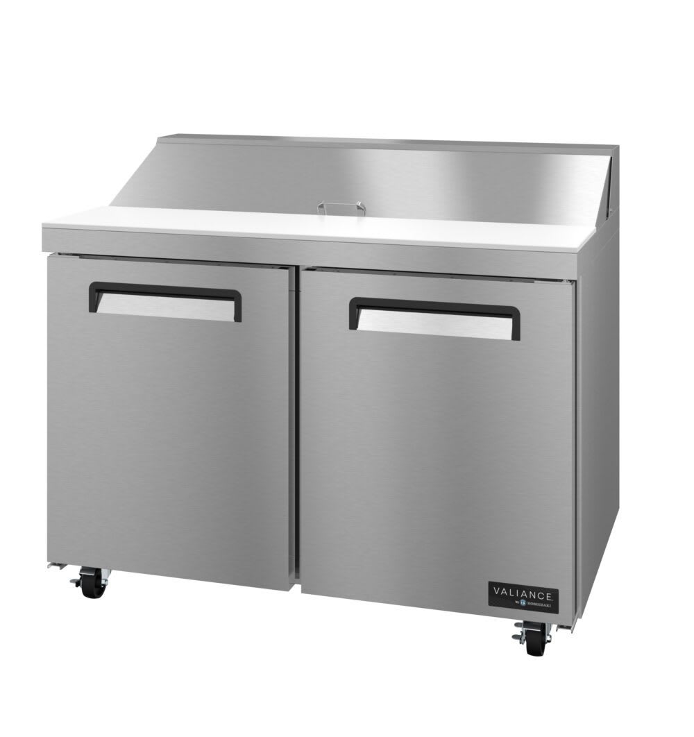 Hoshizaki Valiance VSR48A Two Section Sandwich Prep Table, Stainless Doors
