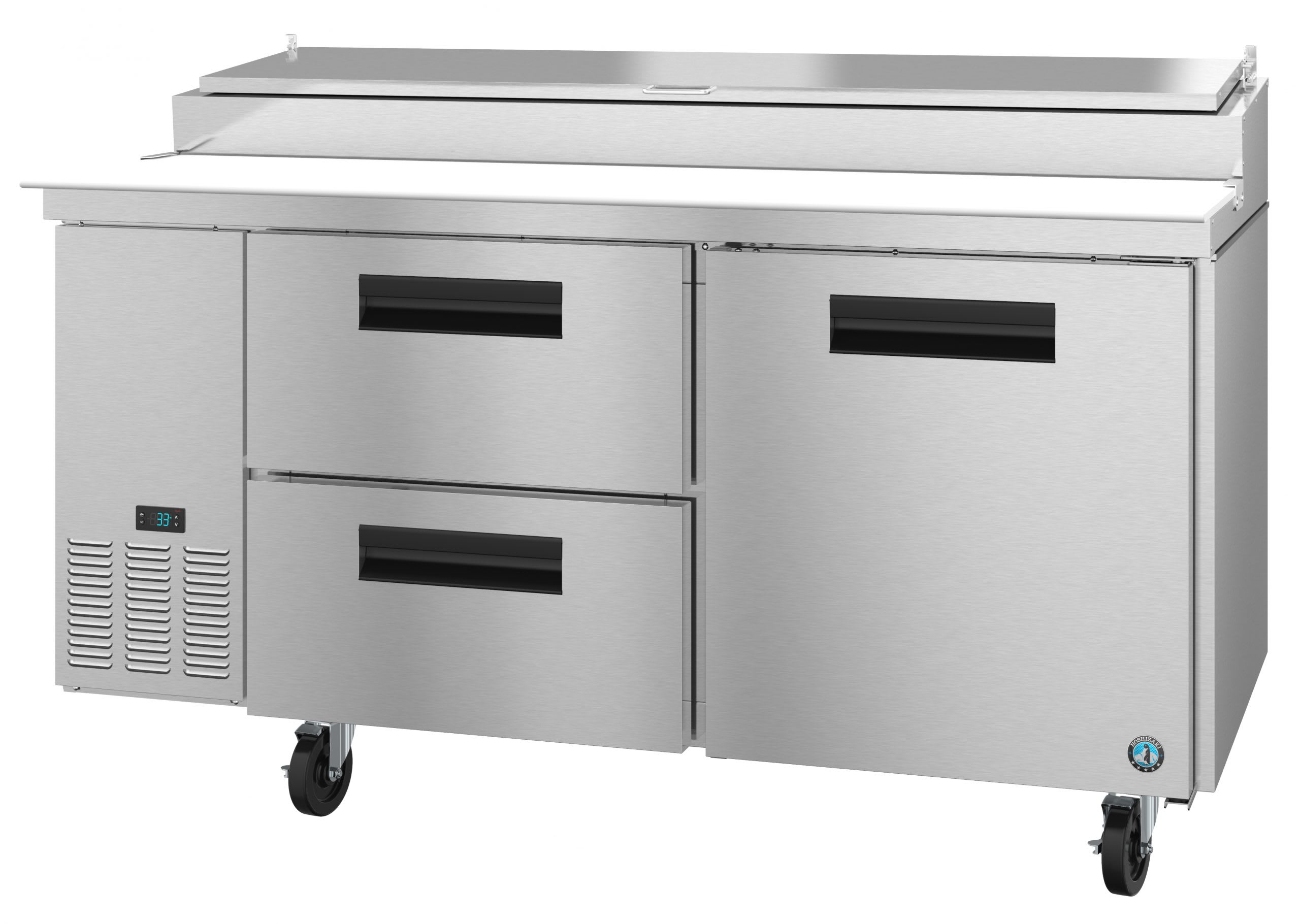 Outlet Hoshizaki PR67A-D2 Refrigerator, Two Section Pizza Prep Table, Drawer/Door Combo