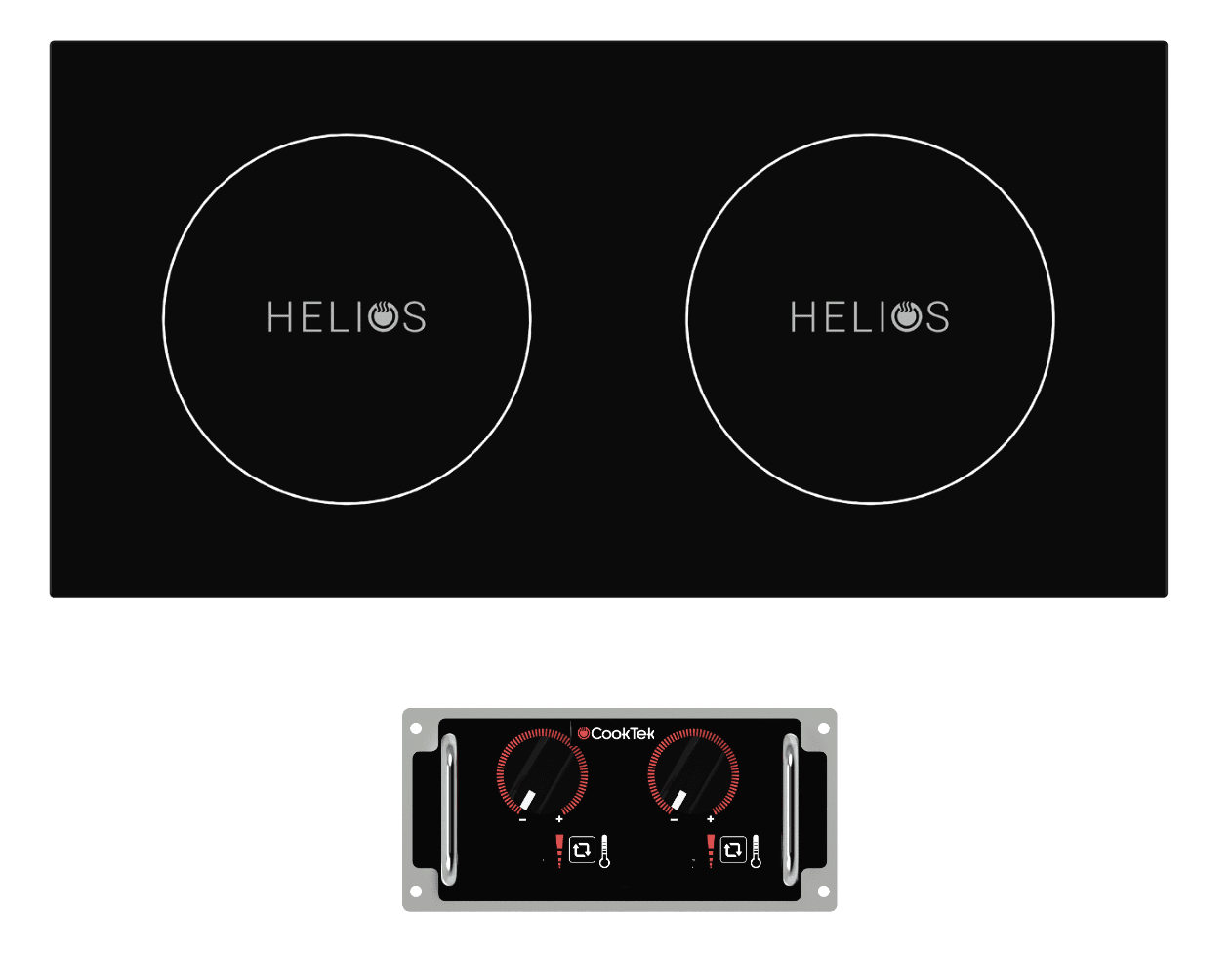 CookTek HRD-9500-SS25-1 2-Burner Drop-In Induction Range, 240V, Side-to-Side Orientation, 2500W Burners