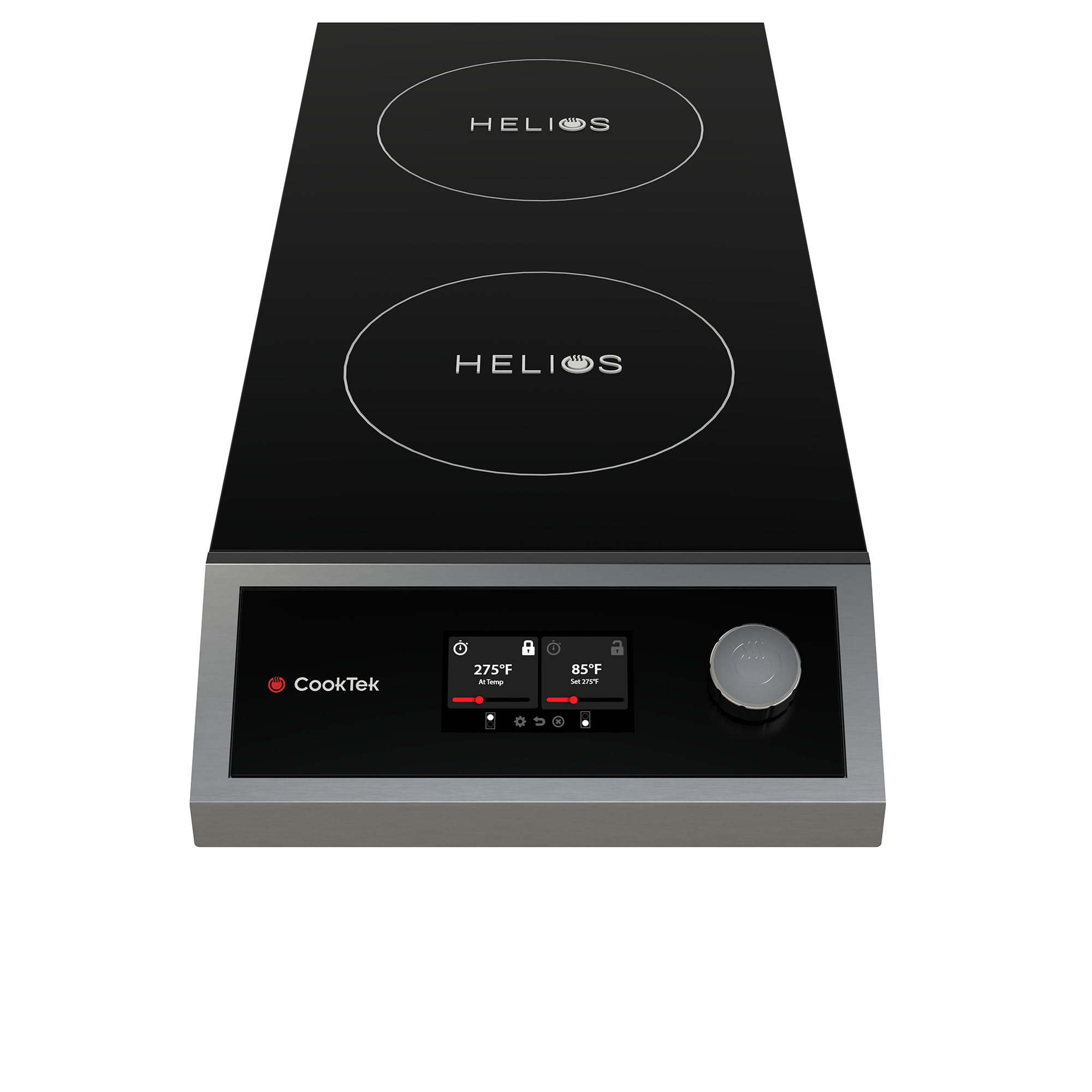 CookTek HTF-9500-FB25-1 2-Burner Countertop Induction Range, 240V, Front-to-Back Orientation, 2500W Burners, Touch Controls