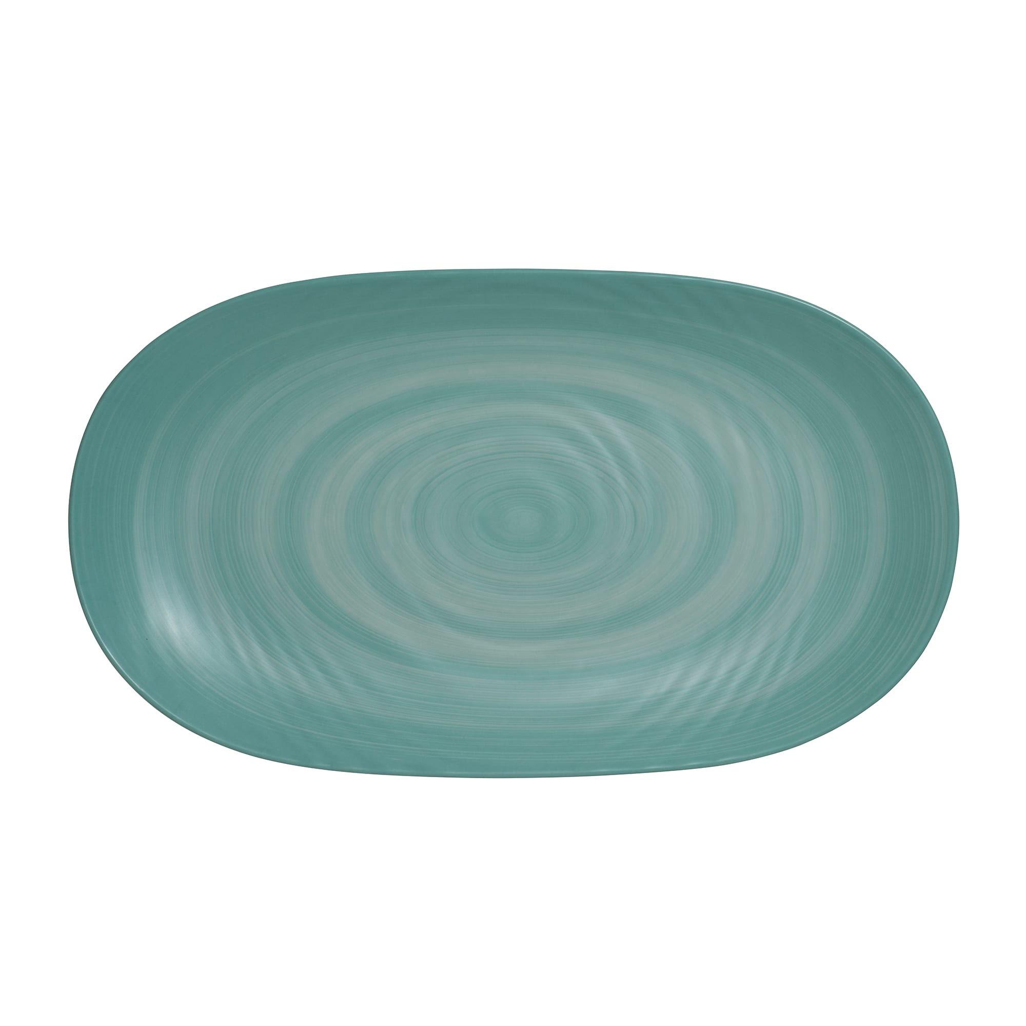 Steelite 7126TM076 Creations Revel 14" x 8" Rectangular Turqoise Coupe Rim Platter