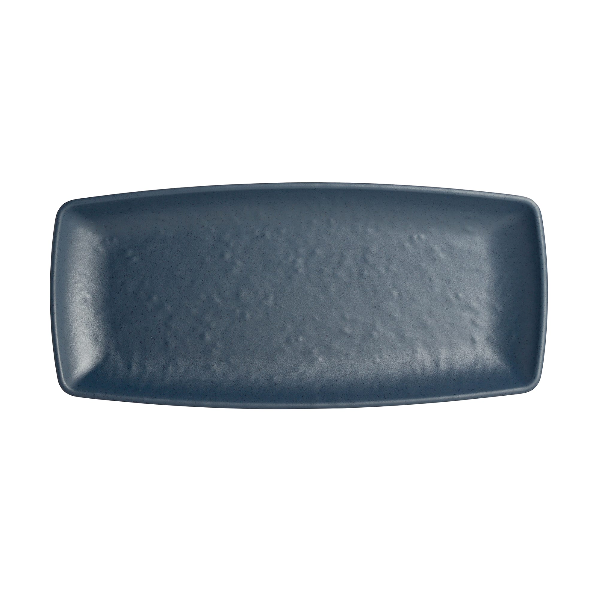 Steelite 7179TM507 Creations Cali 9-1/2" x 4-3/8" Rectangular Harbor Blue Coupe Rim Plate