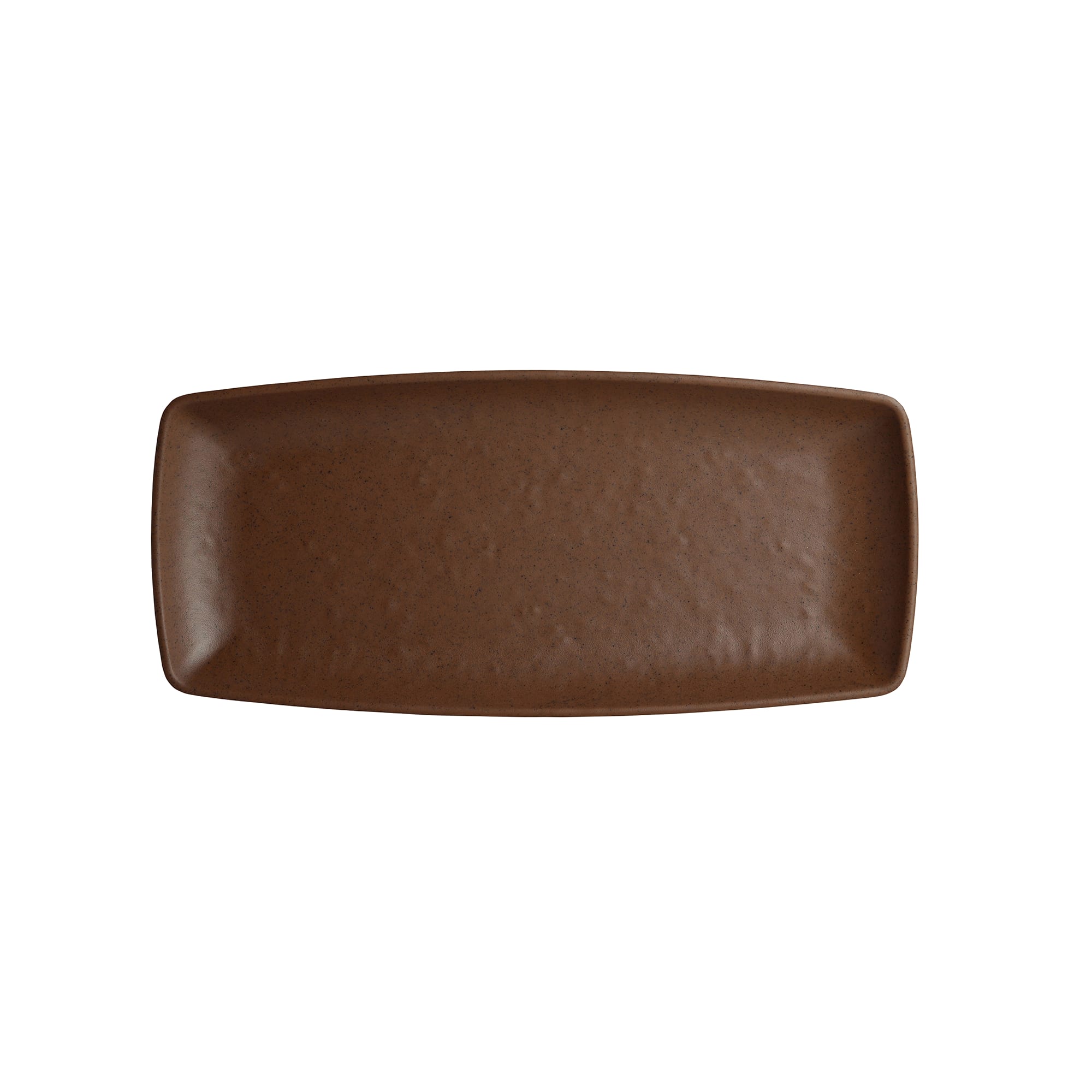 Steelite 7180TM507 Creations Cali 9-1/2" x 4" Rectangular Redwood Brown Coupe Rim Plate