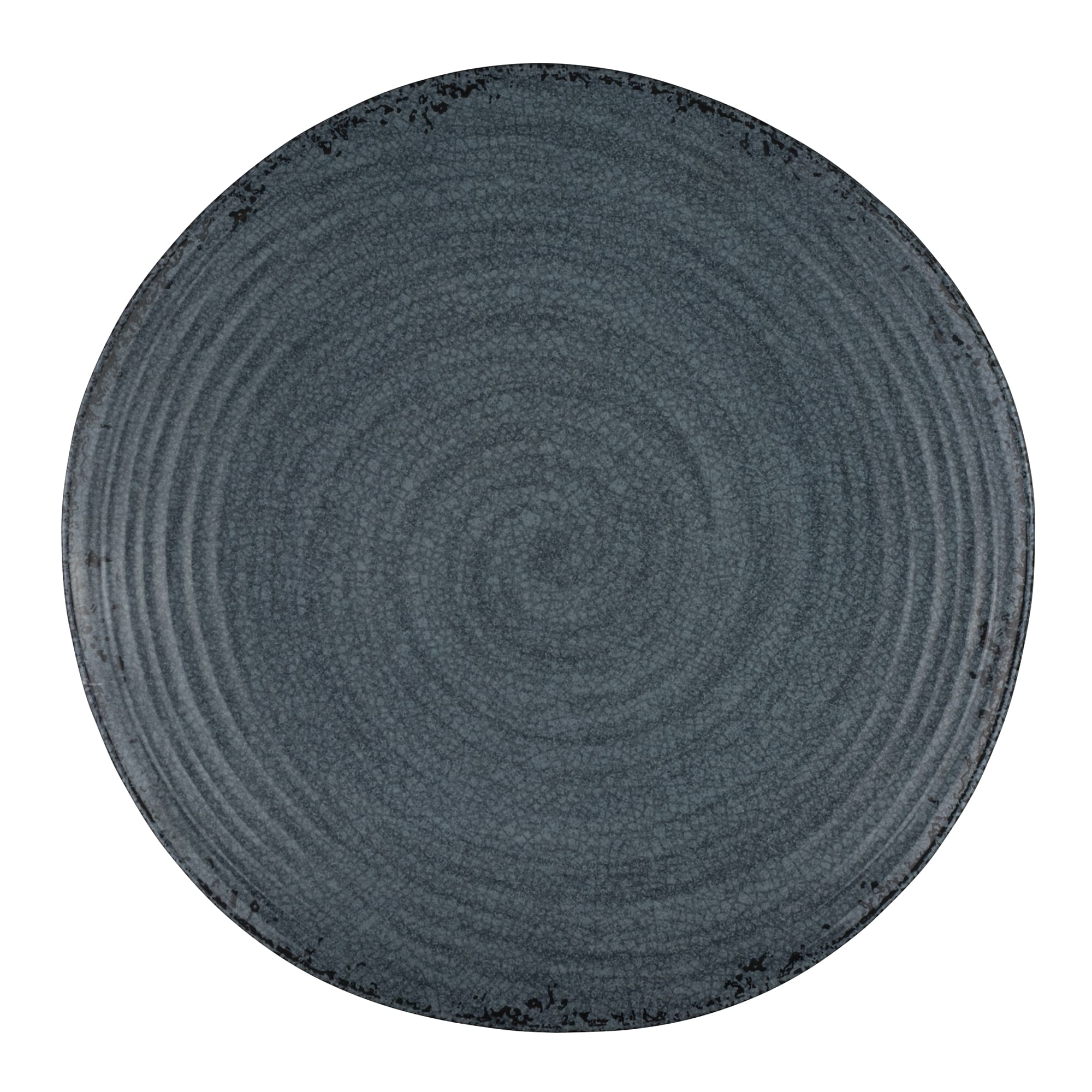 Steelite 7184TM073 Creations Pompeii 6-1/2" Round Slate Black Coupe Rim Plate
