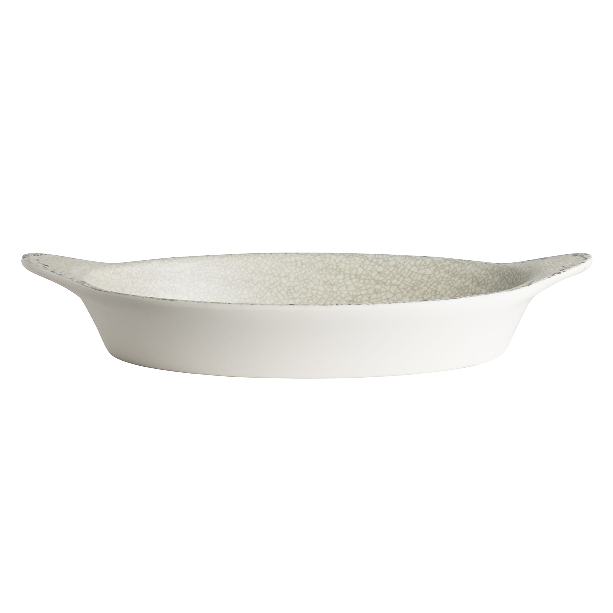 Steelite 7194TM077 Creations Pompeii 15 oz. Oval Stone Gray Dish