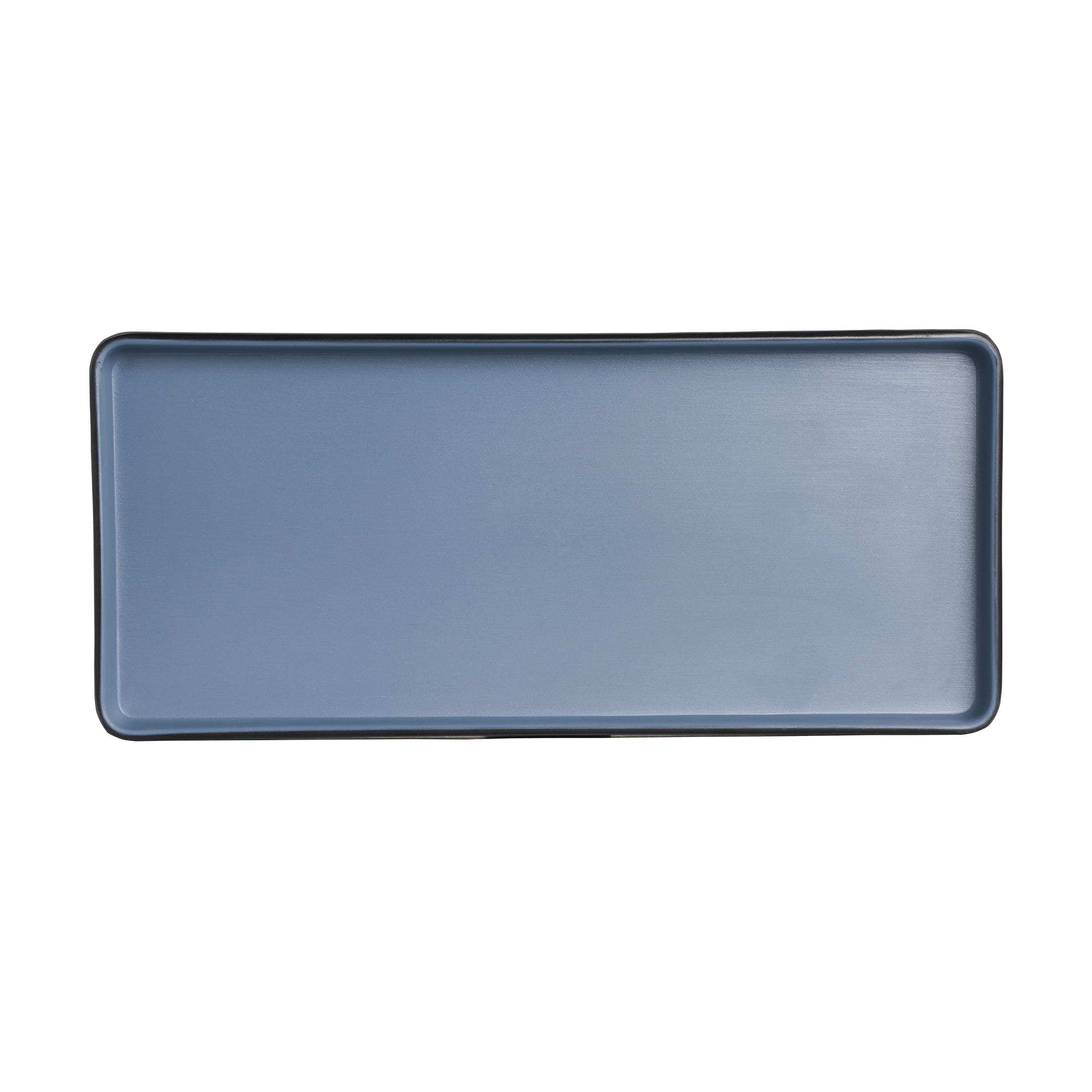 Steelite 7830JB023 Creations Baja 11-1/2" x 5-1/8" Rectangular Lagoon Blue Raised Rim Plate