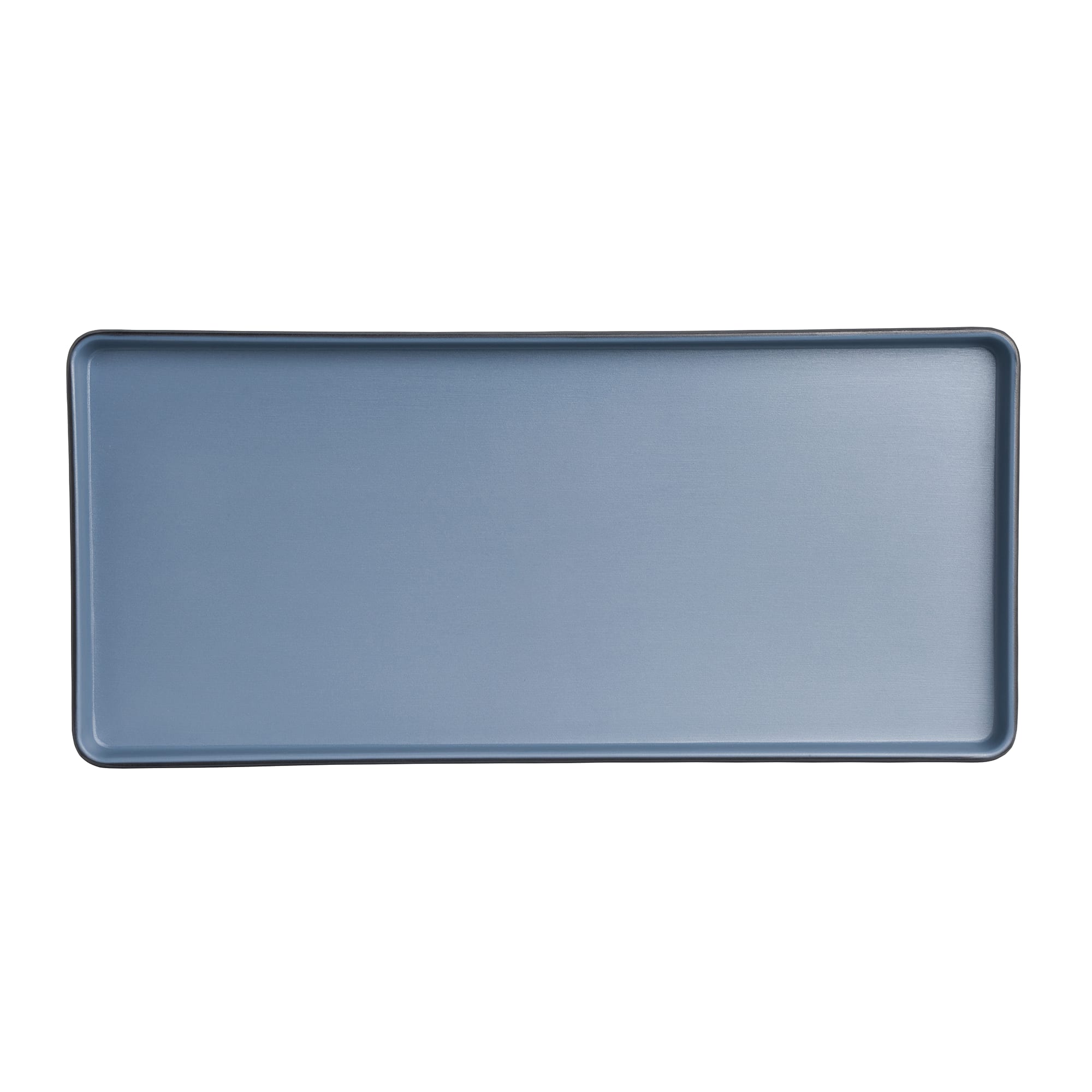 Steelite 7830JB024 Creations Baja 12-7/8" x 5-7/8" Rectangular Lagoon Blue Raised Rim Plate