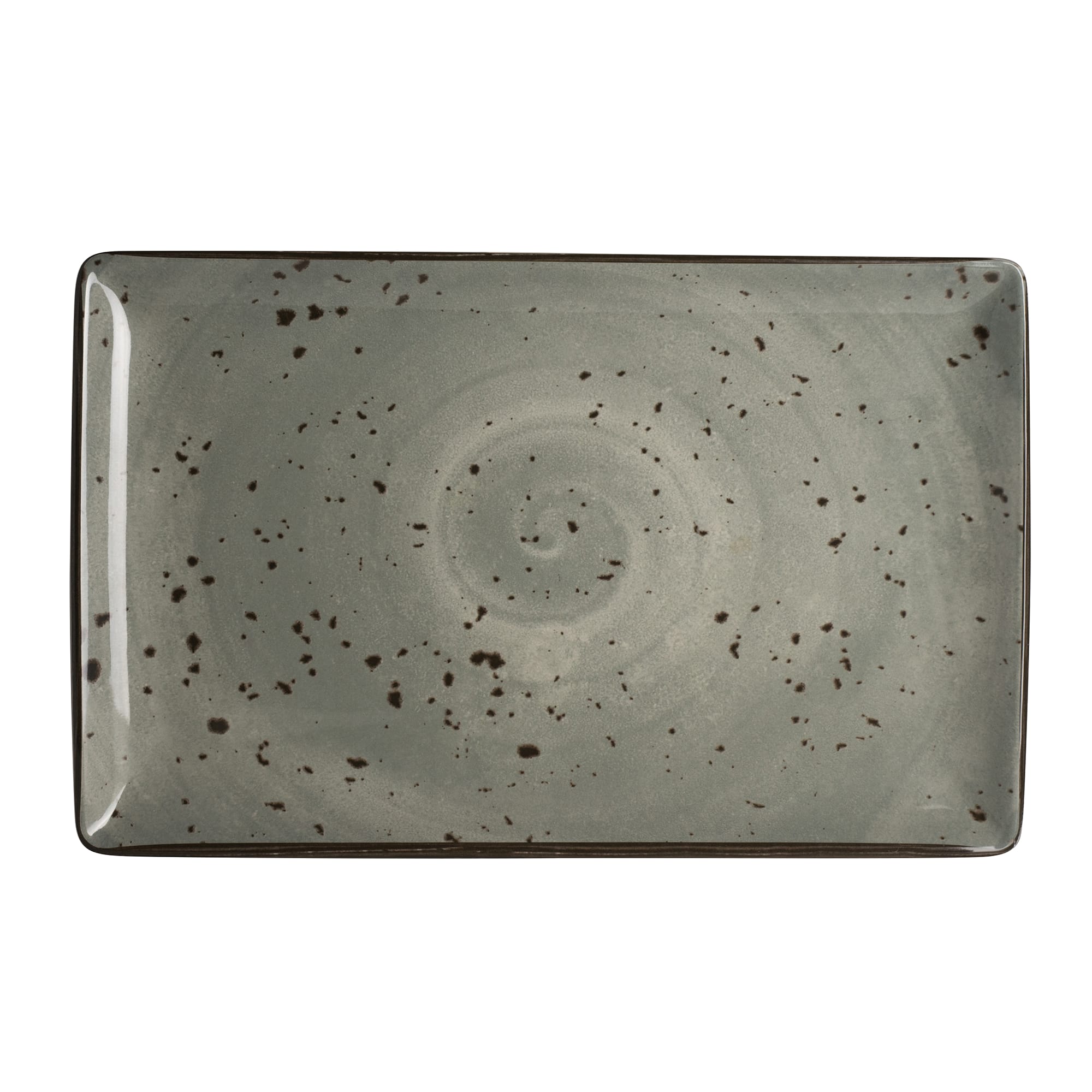 Steelite 7065MM300 Creations Urban 12" x 7-1/2" Rectangular Gray Coupe Rim Tray
