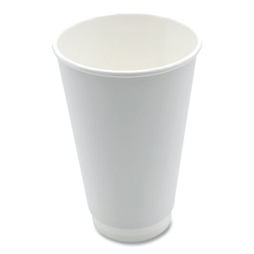 Boardwalk BWKDW16HCUP Paper Hot Cups, Double-Walled, 16 oz, White, 500/Carton