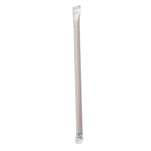 Boardwalk BWKGSTW775RD Wrapped Giant Straws, 7.75", Polypropylene, Red, 300/Pack, 24 Packs/Carton
