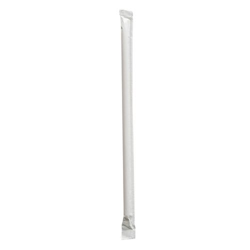 Boardwalk BWKGSTW775RW Wrapped Giant Straws, 7.75", Polypropylene, Red/White Striped, 300/Pack, 24 Packs/Carton
