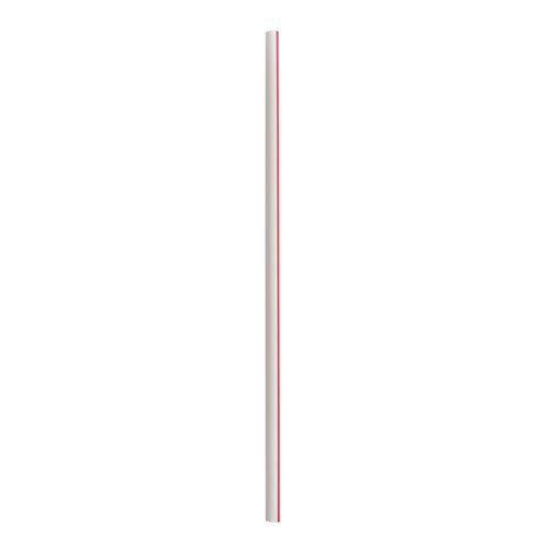 Boardwalk BWKJSTUW775RW Jumbo Straws, 7.75", Polypropylene, Red/White Striped, 250/Pack, 50 Packs/Carton