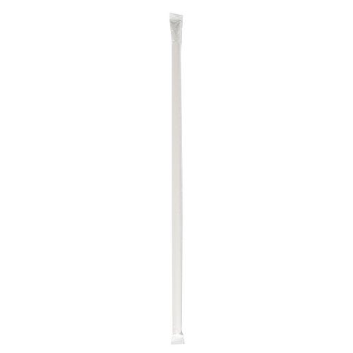 Boardwalk BWKJSTW1025RW Wrapped Jumbo Straws, 10.25", Polypropylene, Red/White Striped, 500/Pack, 4 Packs/Carton
