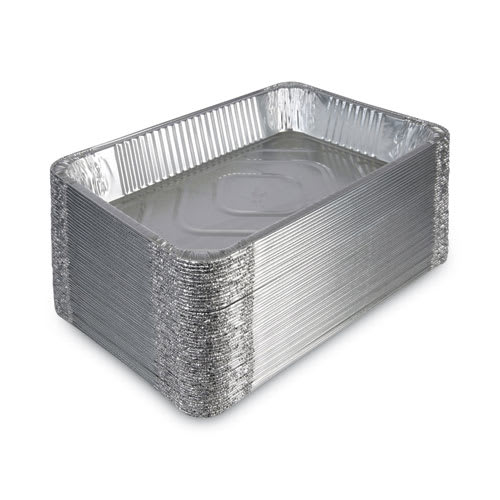 Boardwalk BWKSTEAMFLDP Aluminum Steam Table Pans, Full-Size Deep, 620 Gauge, 3.19" Deep, 12.81 x 20.75, 50/Carto