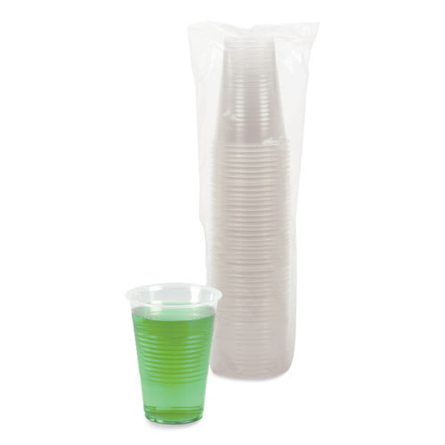 Boardwalk BWKTRANSCUP14PK Translucent Plastic Cold Cups, 14 oz, 50/Pack