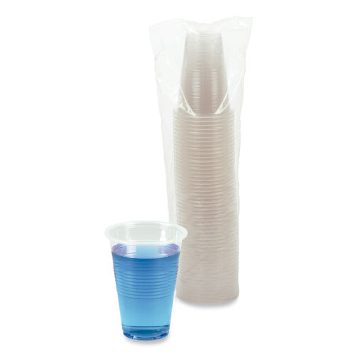 Boardwalk BWKTRANSCUP16PK Translucent Plastic Cold Cups, 16 oz, 50/Pack