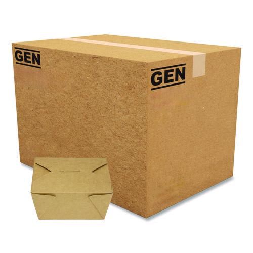 Gen GENPAPERBOX1 Reclosable Kraft Take-Out Box, 30 oz, Brown, Paper, 450/Carton