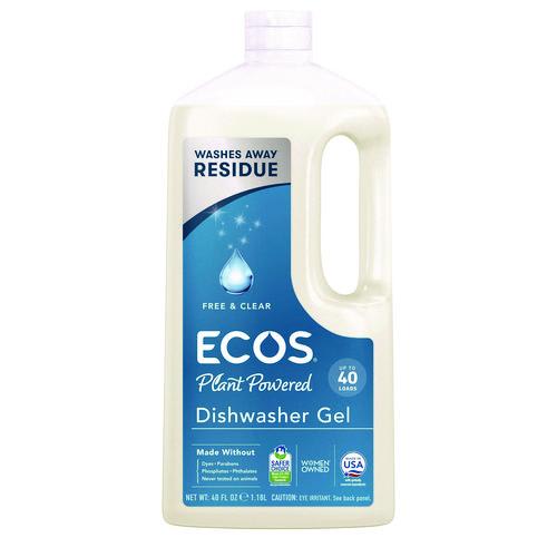 ECOS® PRO 975408CT Automatic Dishwasher Gel, Free and Clear, 40 oz Bottle, 8/Carton