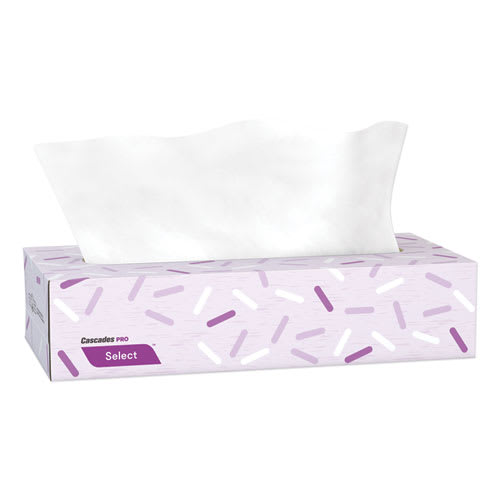 Cascades PRO F950 Select Flat Box Facial Tissue, 2-Ply, White, 100 Sheets/box, 30 Boxes/carton