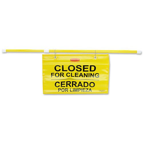 Rubbermaid FG9S1600YEL Site Safety Hanging Sign, 50 x 1 x 13, Multi-Lingual, Yellow