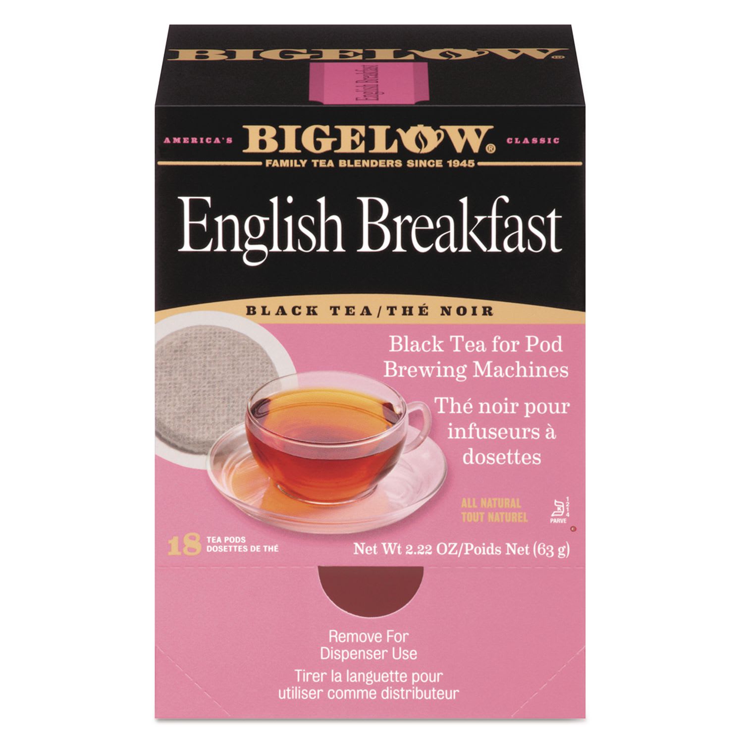 Bigelow BTC009906 English Breakfast Tea Pods, 1.90 Oz, 18/box
