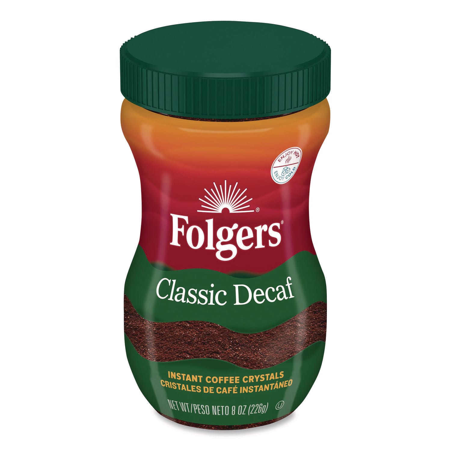 Folgers FOL20630 Classic Decaf Instant Coffee, 8 oz Jar
