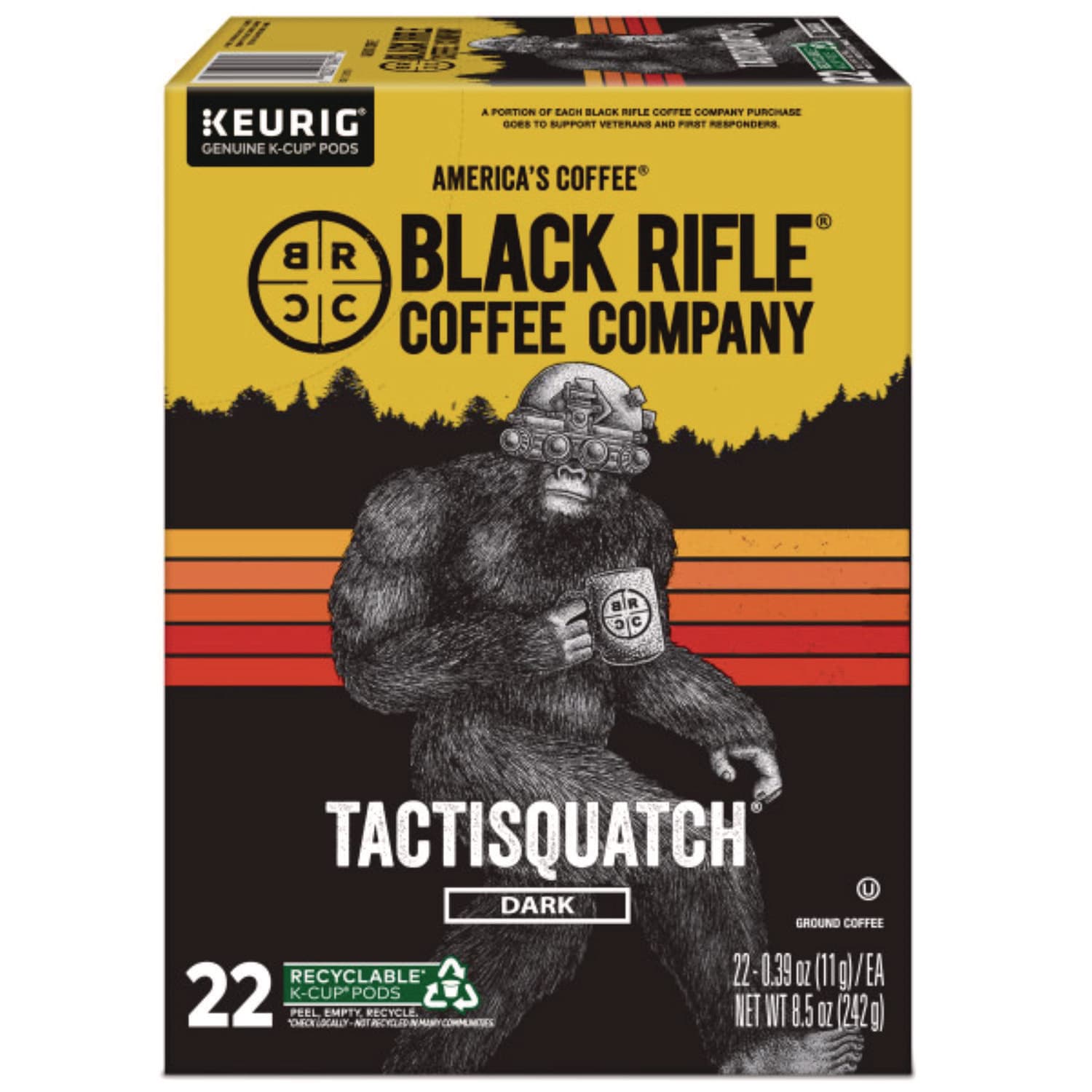 Black Rifle Coffee Company GMT0490 Tactisquatch Coffee K-Cups, 22/Box