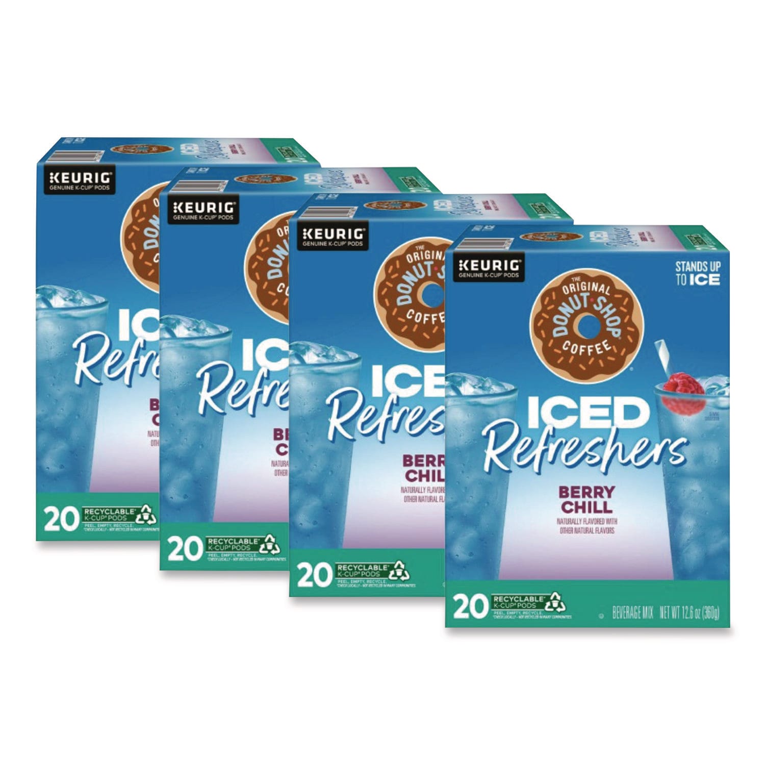 The Original Donut Shop GMT0631CT ICED Refreshers K-Cup Pods, Berry Chill, 20/Box, 4 Boxes/Carton