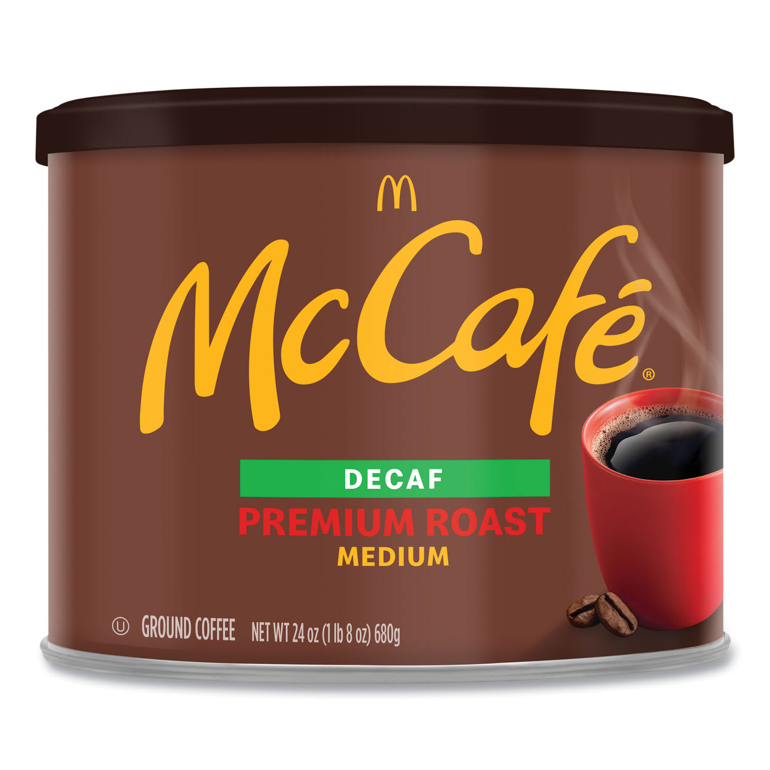 McCafe GMT079737 Ground Coffee, Premium Roast Decaf, 24 oz Can