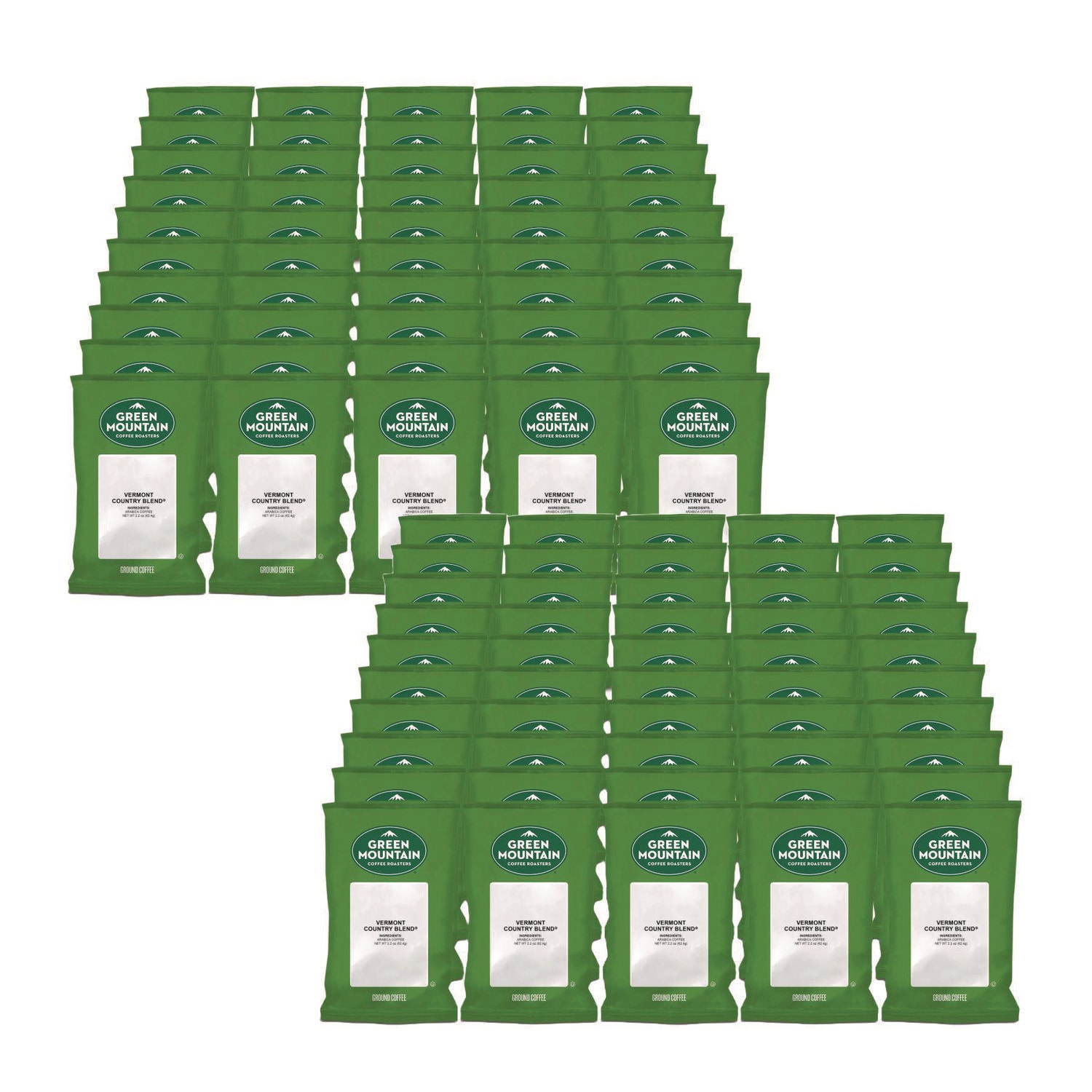 Green Mountain Coffee GMT4162 Vermont Country Blend Coffee Fraction Packs, 2.2oz, 100/carton
