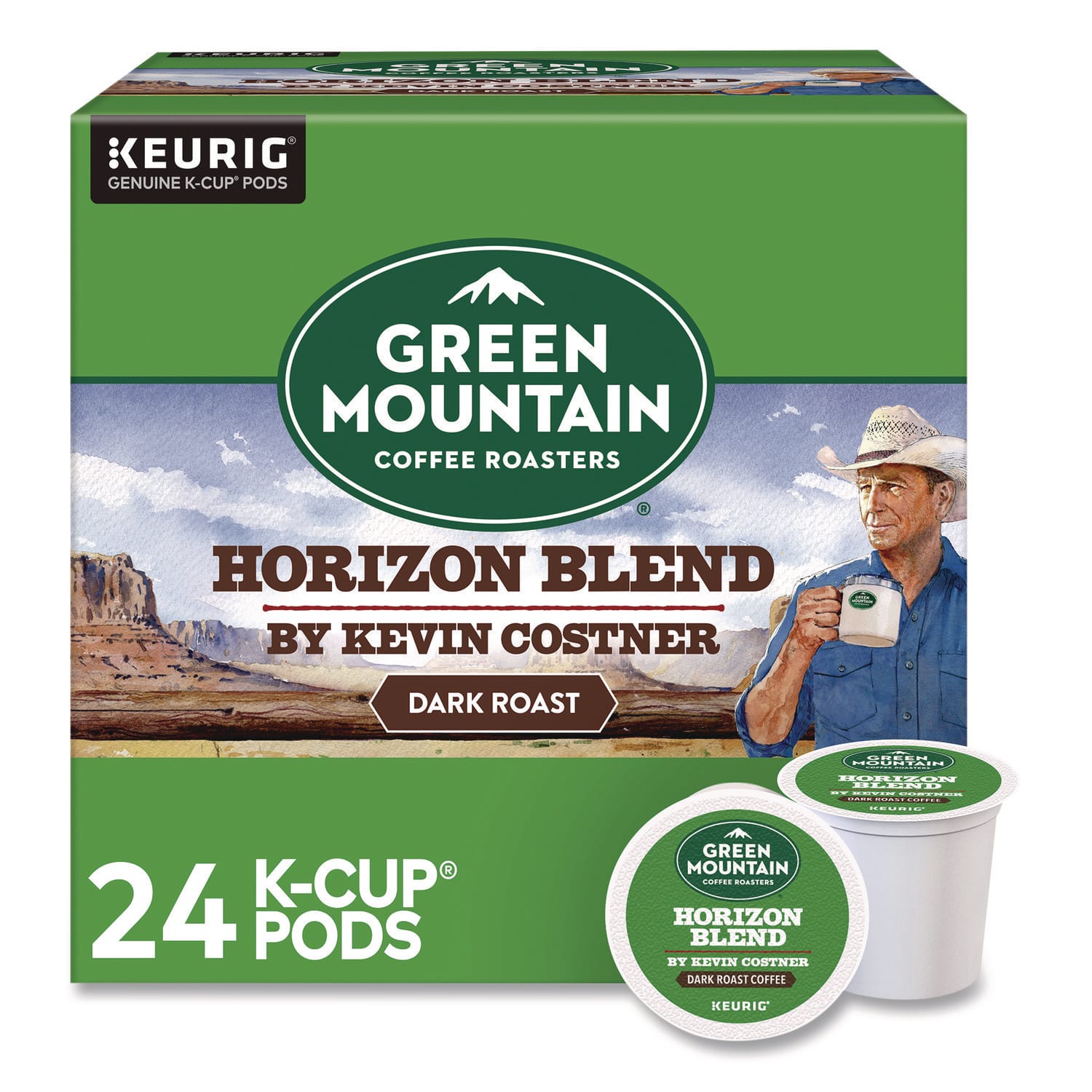 Green Mountain Coffee GMT5000379575 Horizon Blend by Kevin Costner Coffee K-Cups, 0.37 oz, 24/Box
