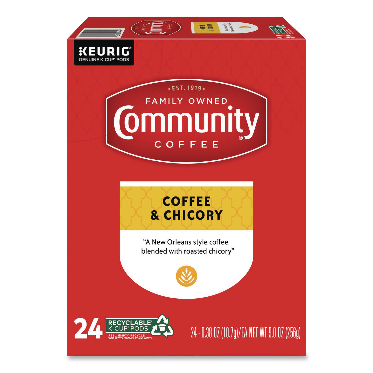 Community Coffee GMT6414CC Coffee and Chicory K-Cup, 24/Box