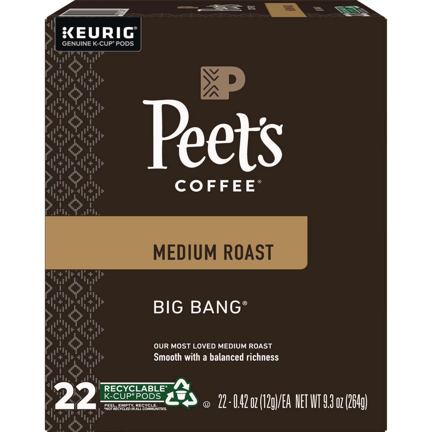Peet's Coffee & Tea GMT6664 Big Bang K-Cups, 22/Box