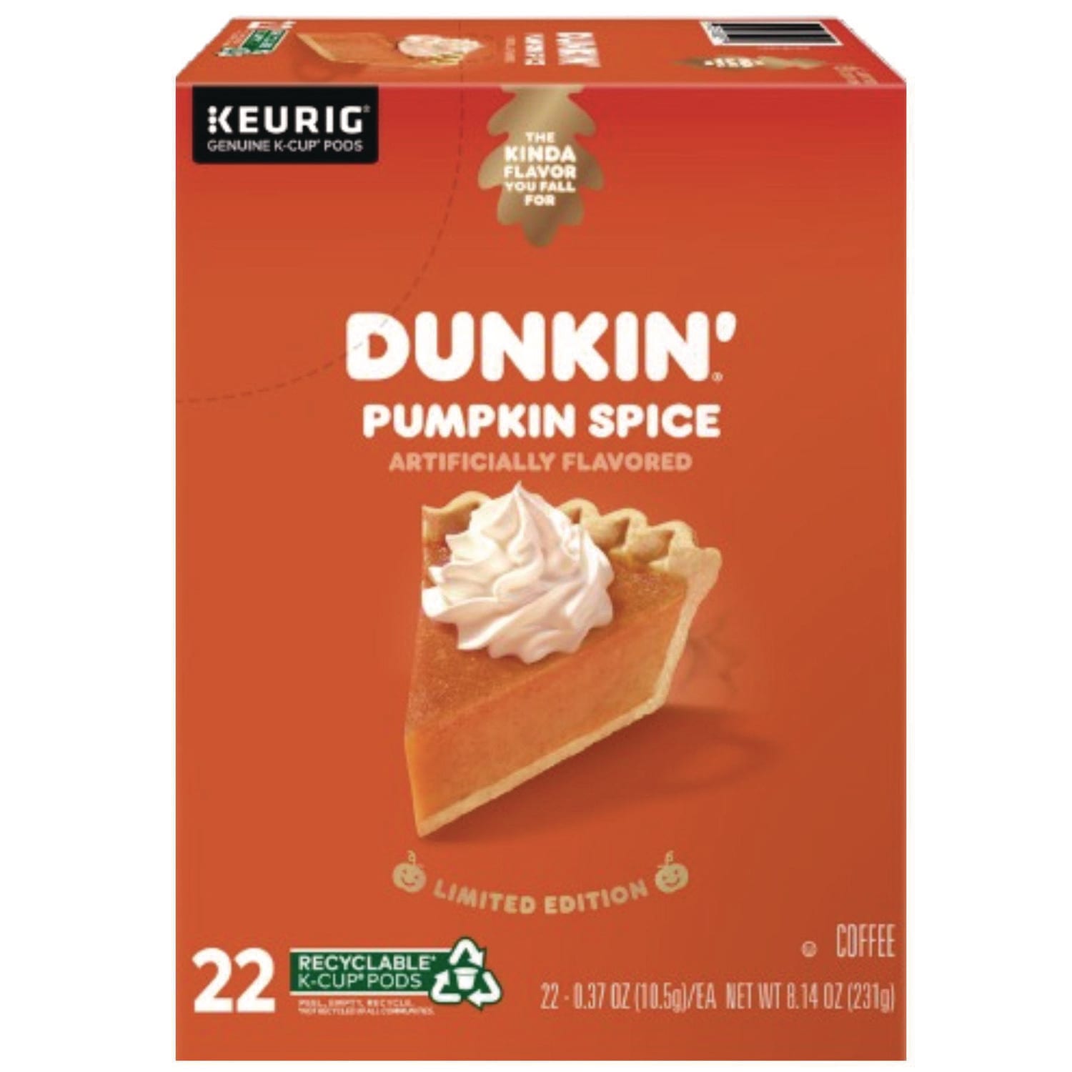 Dunkin' GMT7596 K-Cup Pods, Pumpkin Spice, 22/box