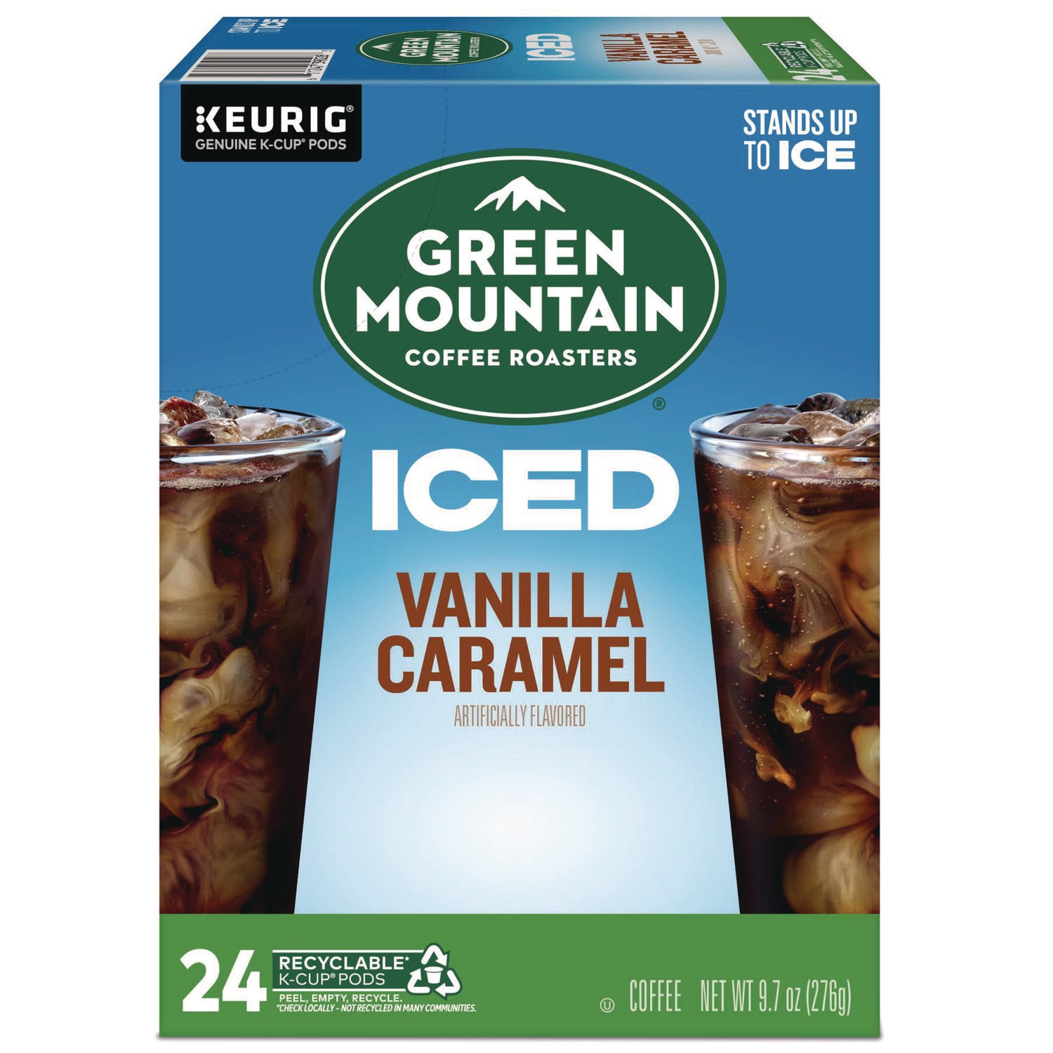 Green Mountain Coffee GMT9028 Vanilla Caramel Brew Over Ice Coffee K-Cups, 24/box