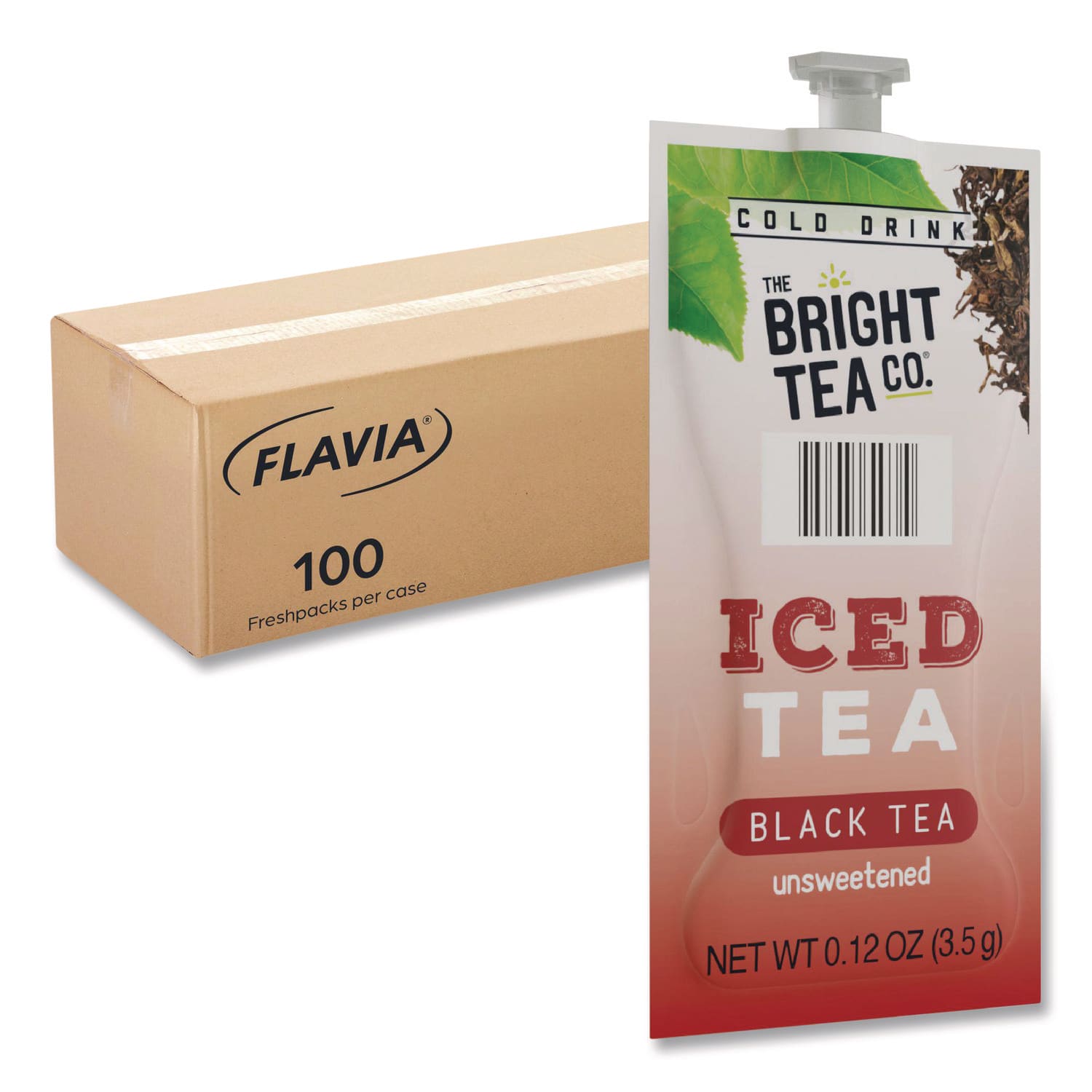 FLAVIA LAV48047 The Bright Tea Co. Unsweetened Iced Black Tea Freshpack, 100/Carton