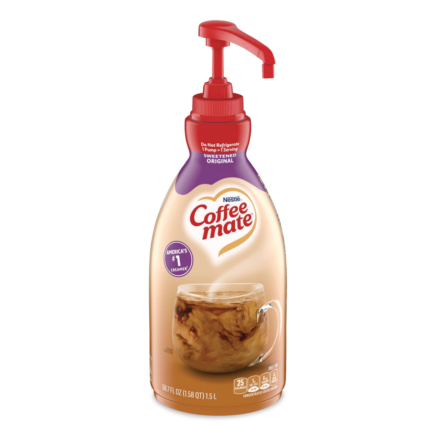 Coffee mate NES13799 Liquid Coffee Creamer, Sweetened Original, 1.5 L Pump Bottle