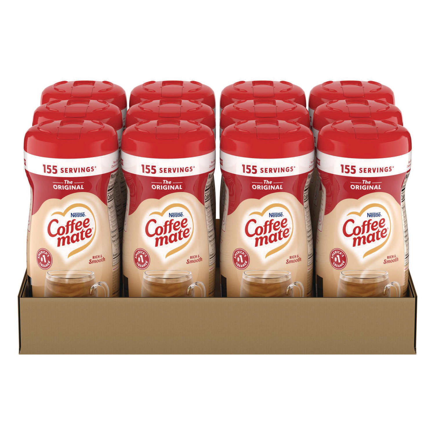 Coffee mate NES55882CT Non-Dairy Powdered Creamer, Original, 11 Oz Canister, 12/carton