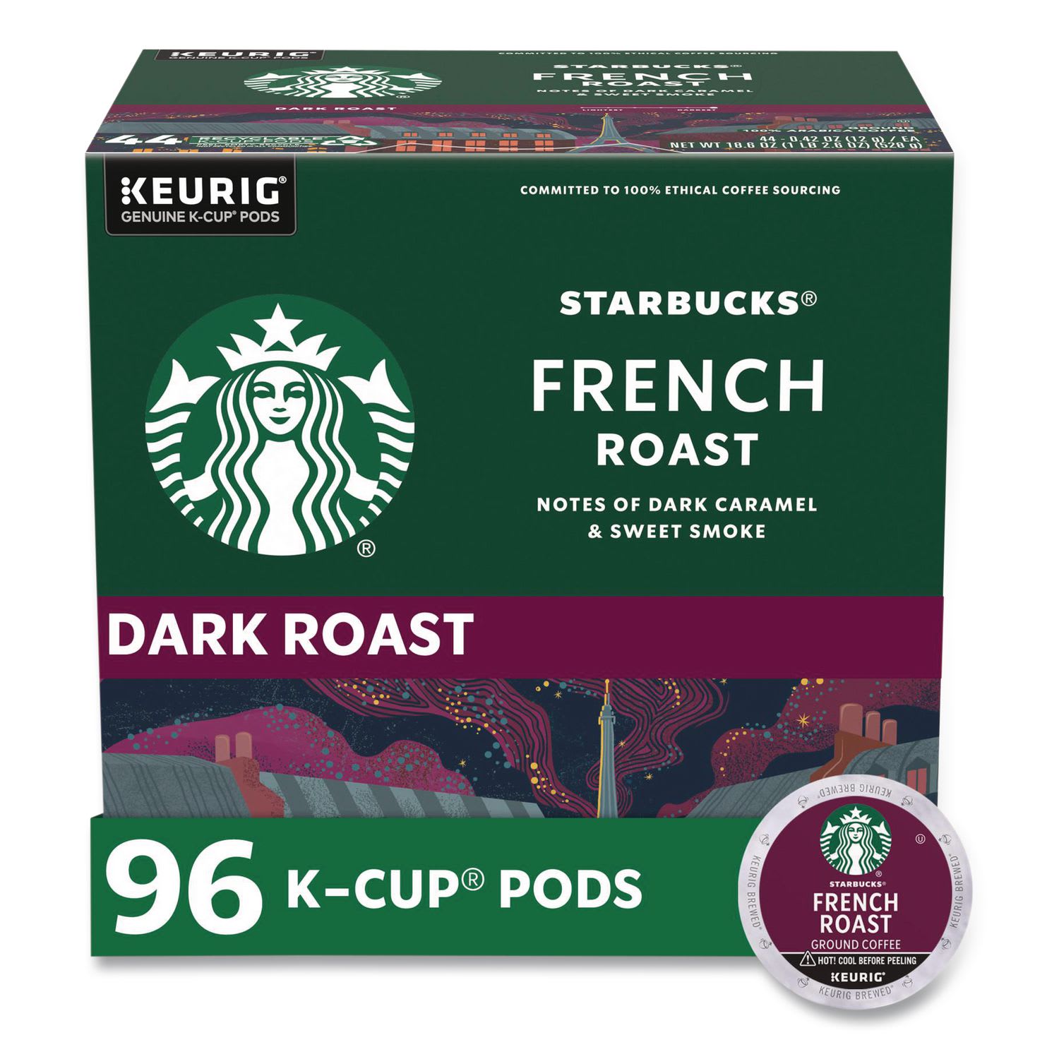 Starbucks SBK011111158CT French Roast K-Cups, 96/carton